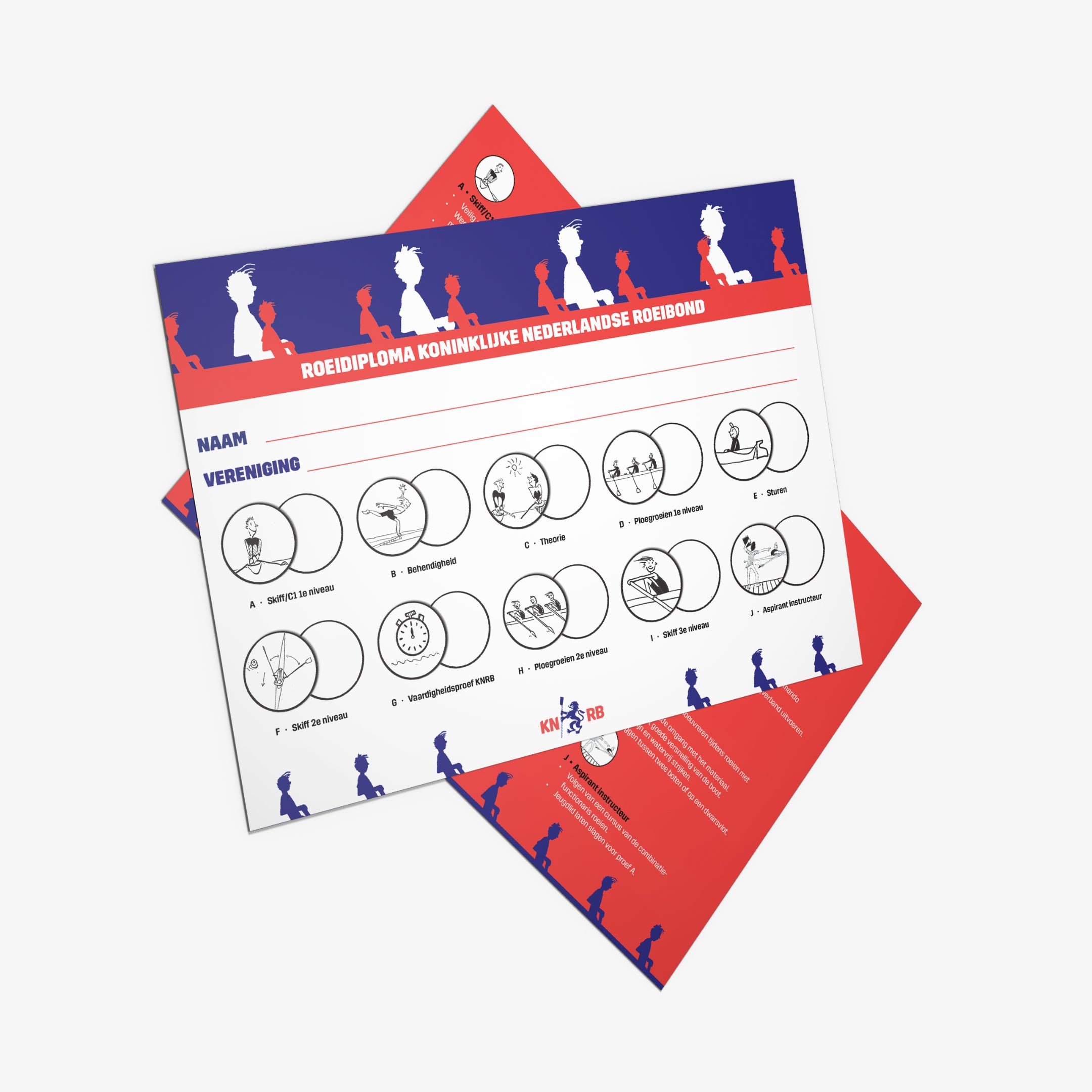 KNRB Roeidiploma's voor junioren (incl. 10 stickervellen & 2 leskaarten)